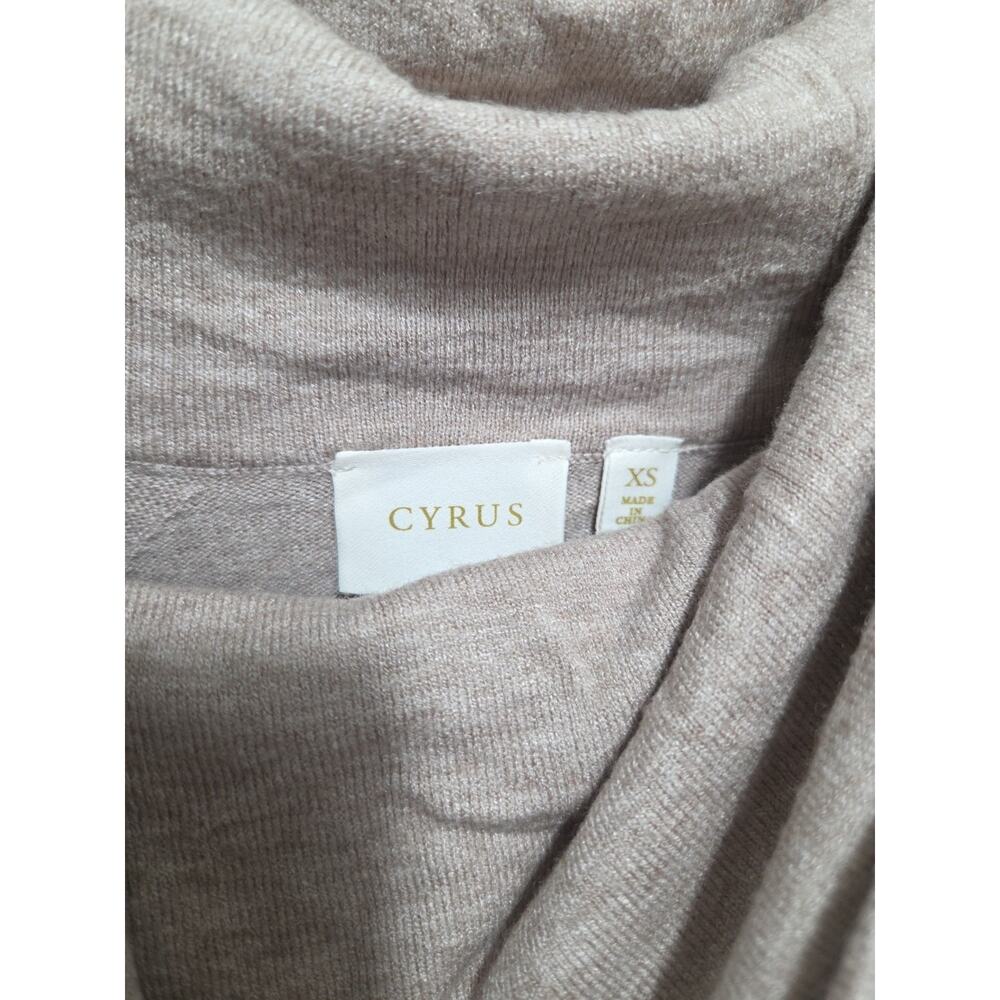 Cyrus Womens XS Turtleneck Sweater Light Brown Knit Pullover Top - Picture 2 of 9